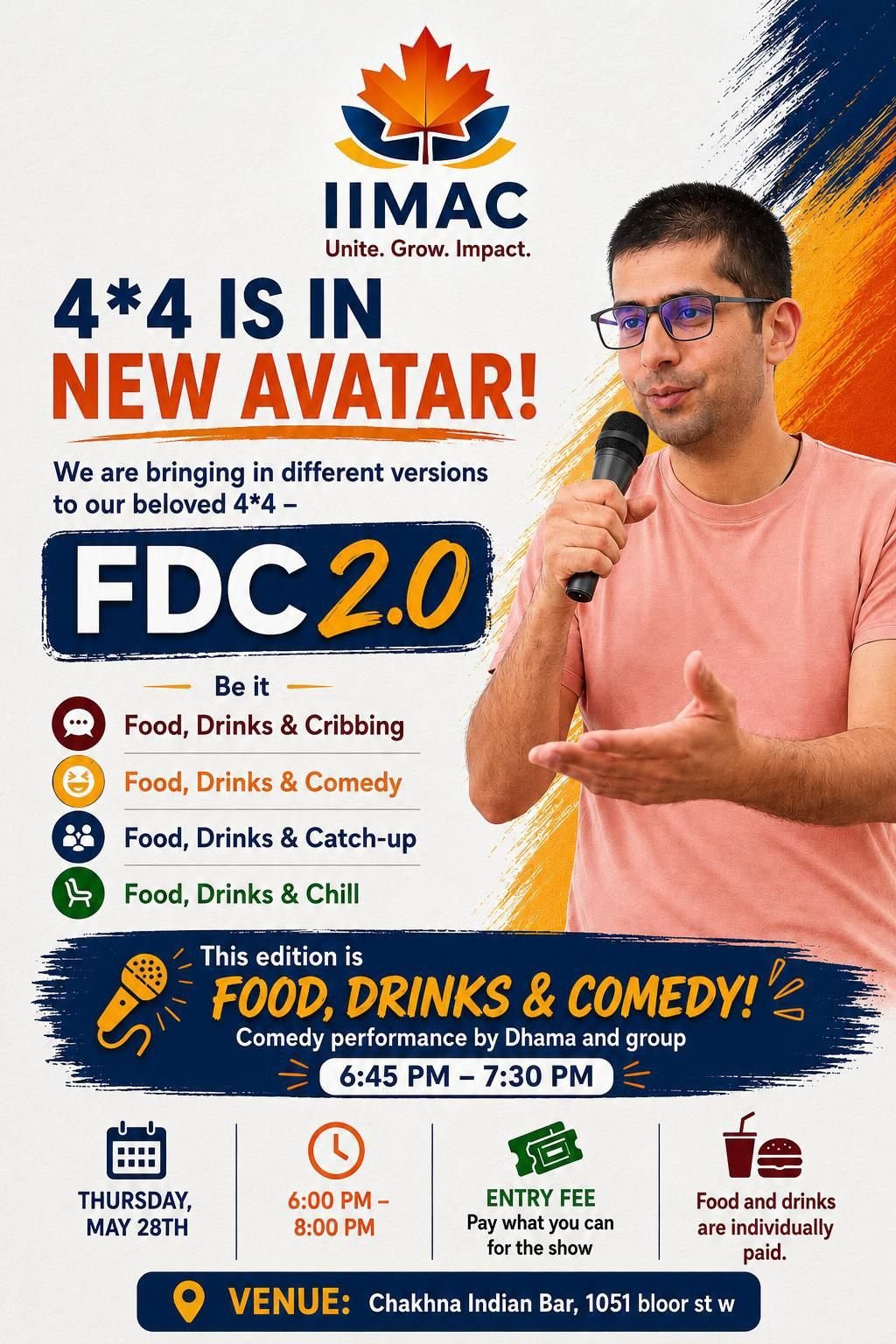4×4 May 2026: FDC 2.0 (Food, Drinks & Comedy)